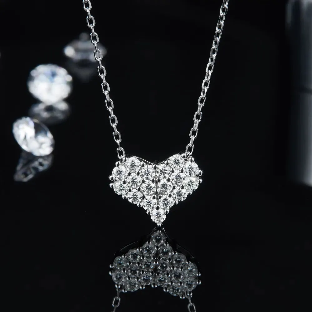 Moissanite 925 Sterling Silver Heart Necklace sold by Gigi Laurent product image thumbnail 2