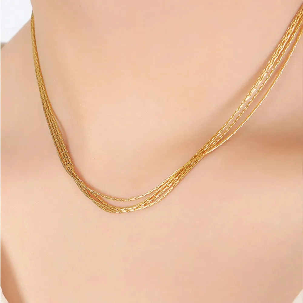 18K Gold-Plated Multi-Layer Clavicle Chain Necklace sold by Gigi Laurent product image thumbnail 2
