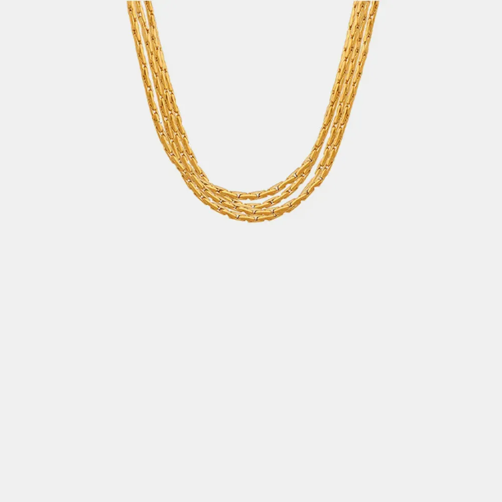 18K Gold-Plated Multi-Layer Clavicle Chain Necklace sold by Gigi Laurent product image thumbnail 4