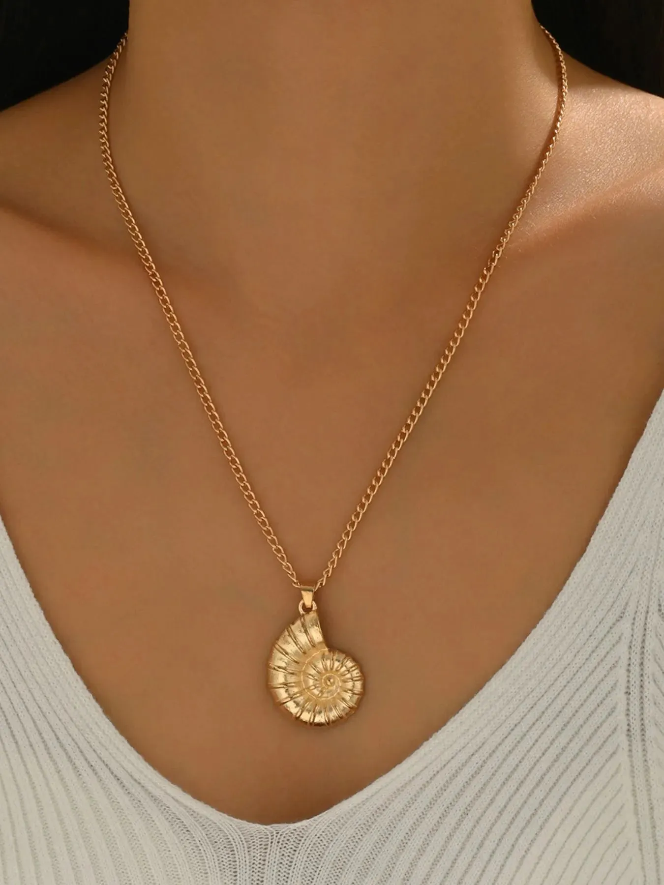 18K Gold-Plated Shell Pendant Necklace sold by Gigi Laurent