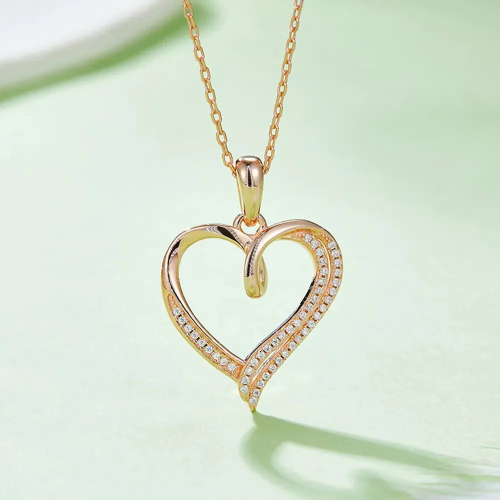 Moissanite 925 Sterling Silver Heart Shape Necklace sold by Gigi Laurent product image thumbnail 4