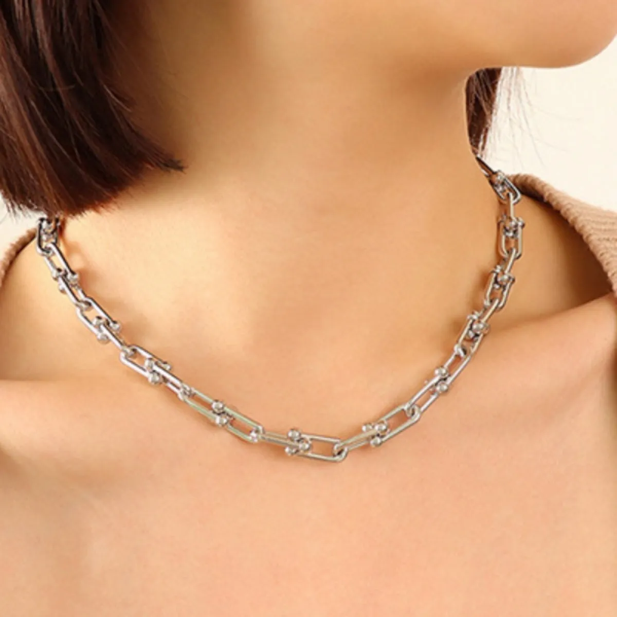 Chunky Chain Titanium Steel Necklace sold by Gigi Laurent product image thumbnail 2