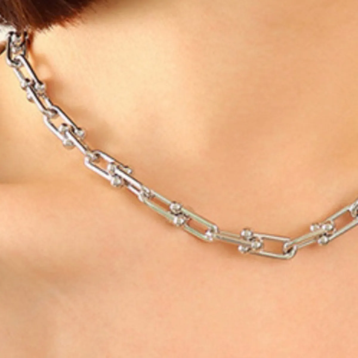Chunky Chain Titanium Steel Necklace sold by Gigi Laurent product image thumbnail 3