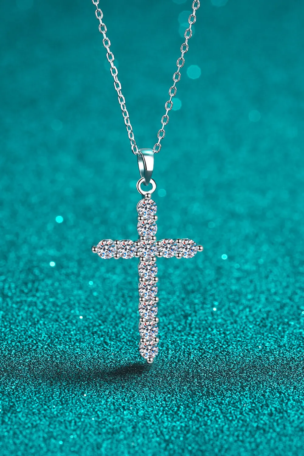Moissanite Cross Pendant Chain Necklace sold by Gigi Laurent product image thumbnail 3