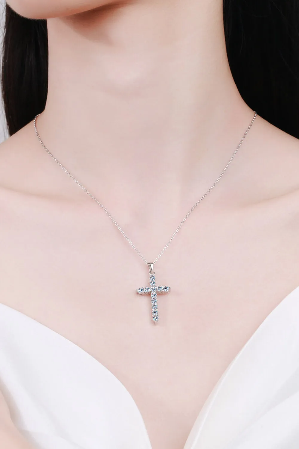 Moissanite Cross Pendant Chain Necklace sold by Gigi Laurent product image thumbnail 2