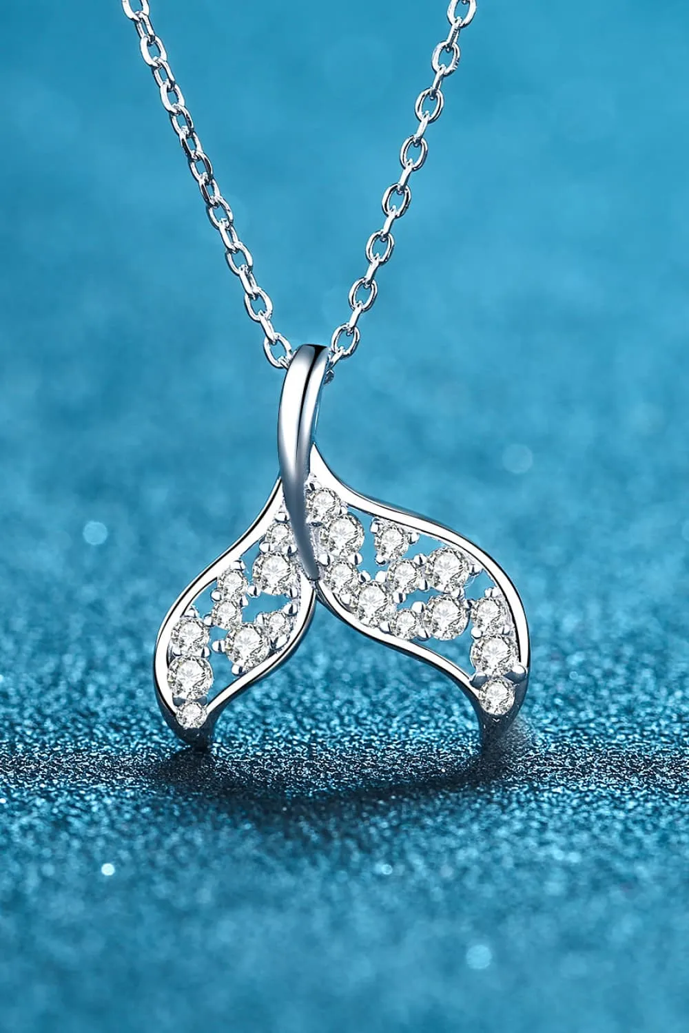 Moissanite Fishtail Pendant 925 Sterling Silver Necklace sold by Gigi Laurent product image thumbnail 3