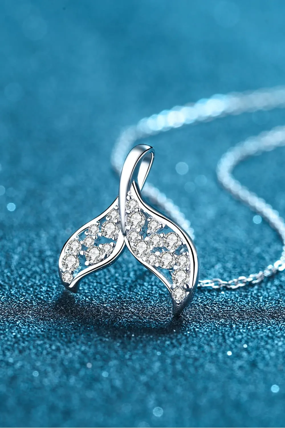 Moissanite Fishtail Pendant 925 Sterling Silver Necklace sold by Gigi Laurent product image thumbnail 4