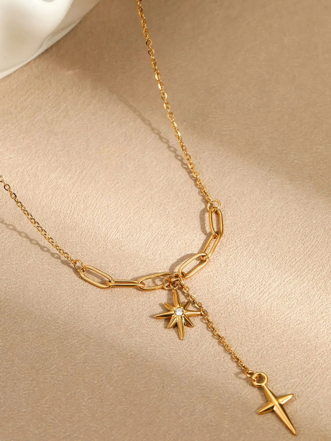 18K Gold-Plated Star Cross Pendant Necklace sold by Gigi Laurent product image thumbnail 3