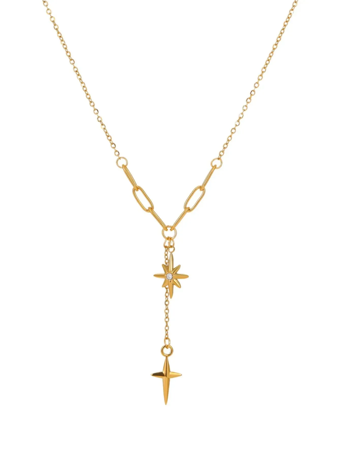 18K Gold-Plated Star Cross Pendant Necklace sold by Gigi Laurent product image thumbnail 5