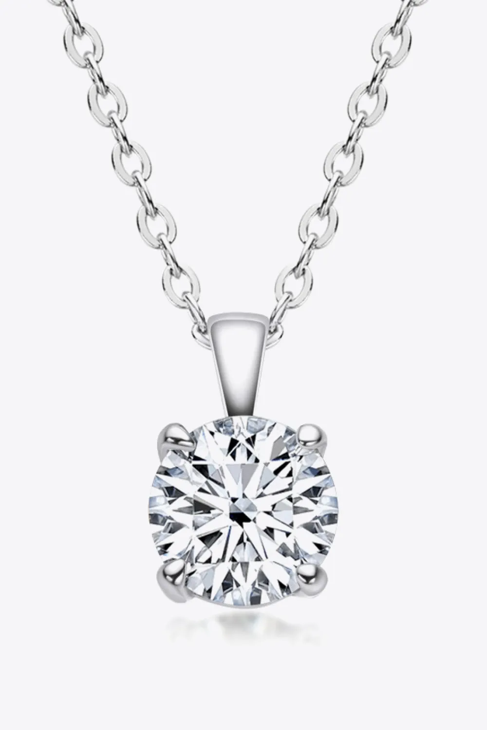 925 Sterling Silver 1 Carat Moissanite Chain-Link Necklace sold by Gigi Laurent product image thumbnail 4