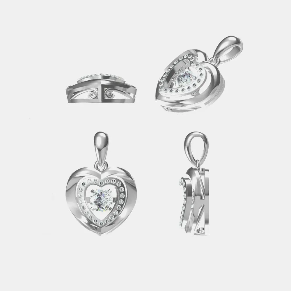Moissanite 925 Sterling Silver Heart Necklace sold by Gigi Laurent product image thumbnail 5