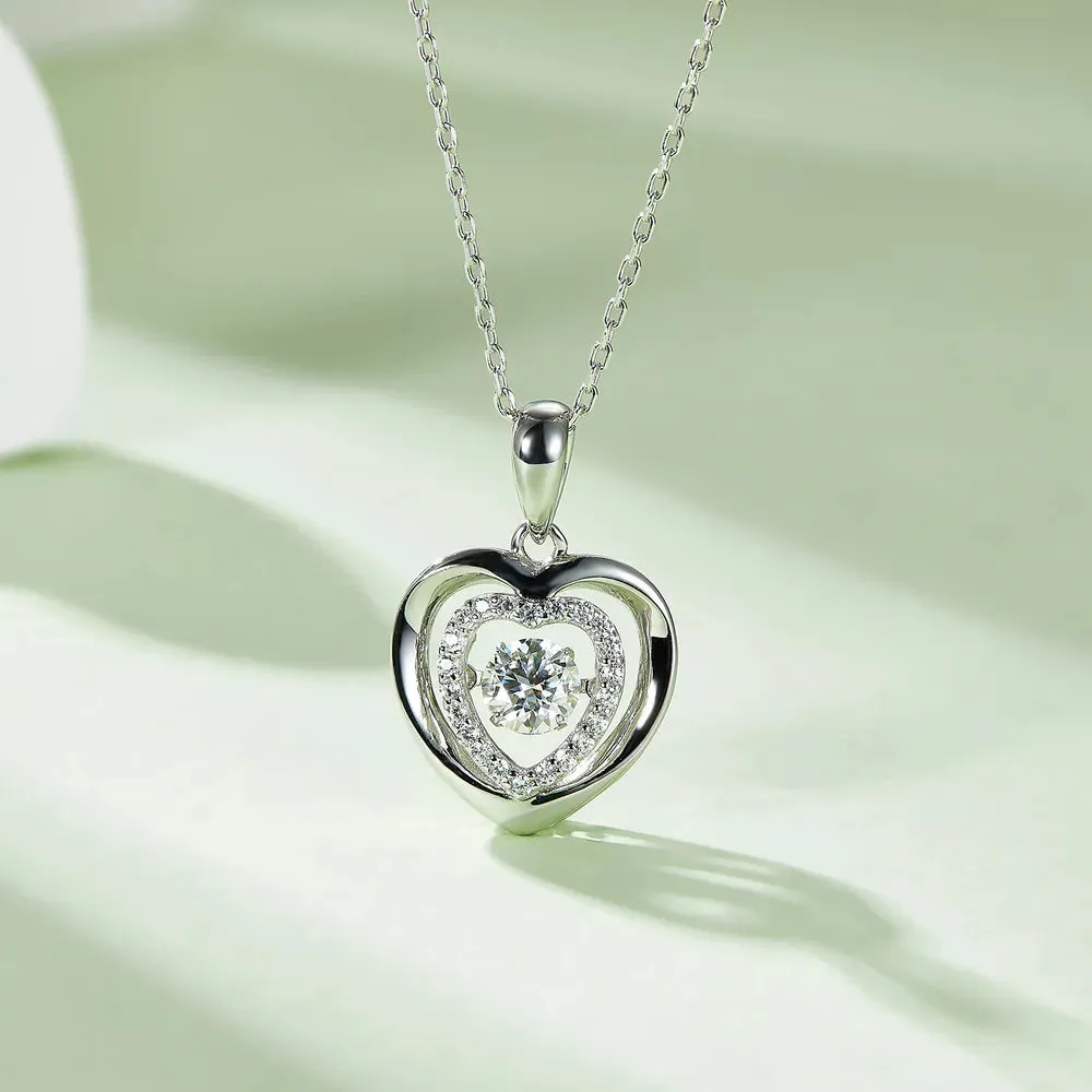 Moissanite 925 Sterling Silver Heart Necklace sold by Gigi Laurent