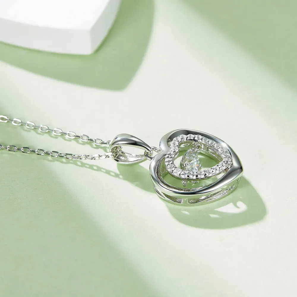 Moissanite 925 Sterling Silver Heart Necklace sold by Gigi Laurent product image thumbnail 2