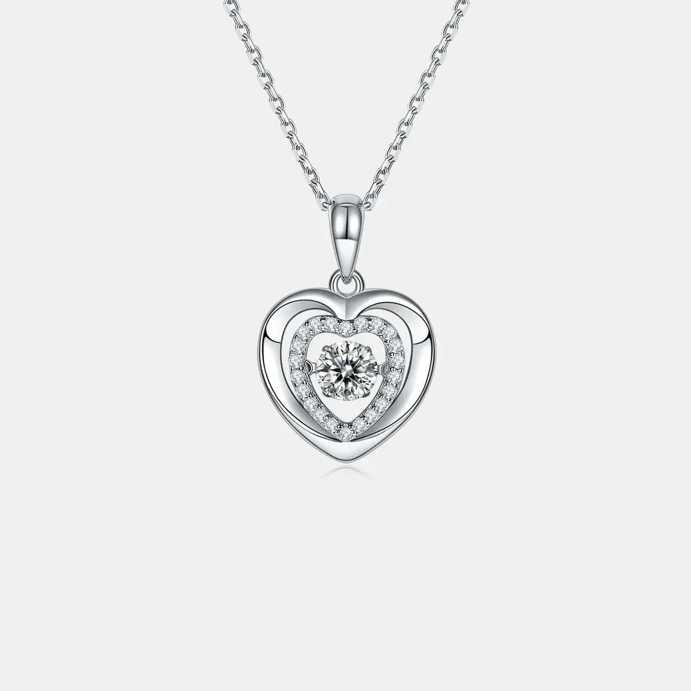 Moissanite 925 Sterling Silver Heart Necklace sold by Gigi Laurent product image thumbnail 4