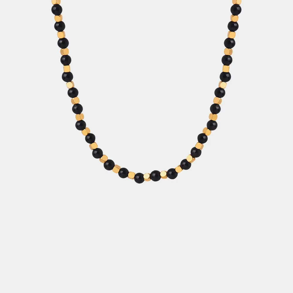 Agate Beaded Titanium Steel Necklace sold by Gigi Laurent product image thumbnail 2