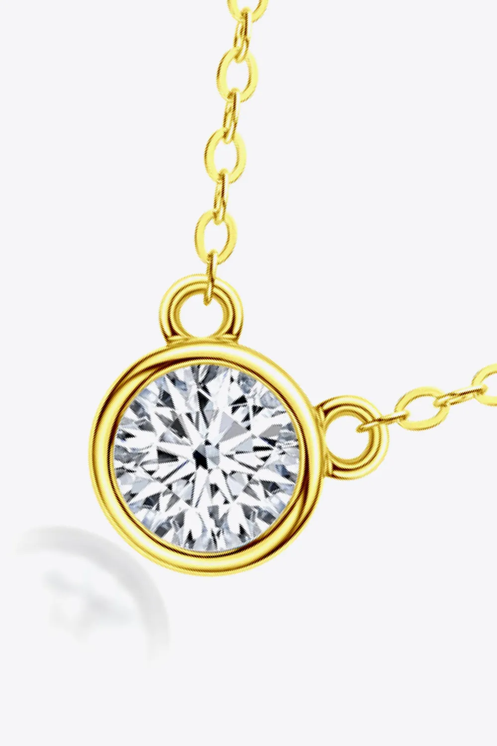 925 Sterling Silver 1 Carat Moissanite Round Pendant Necklace sold by Gigi Laurent product image thumbnail 3