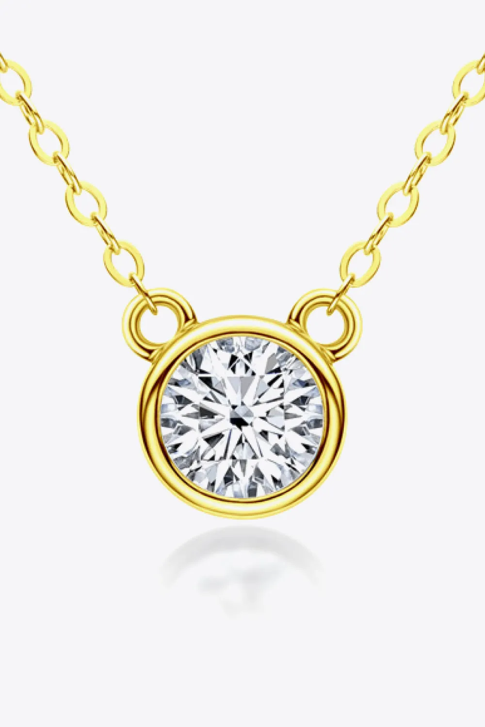 925 Sterling Silver 1 Carat Moissanite Round Pendant Necklace sold by Gigi Laurent