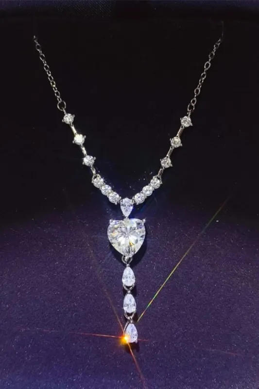 3 Carat Moissanite 925 Sterling Silver Drop Necklace sold by Gigi Laurent