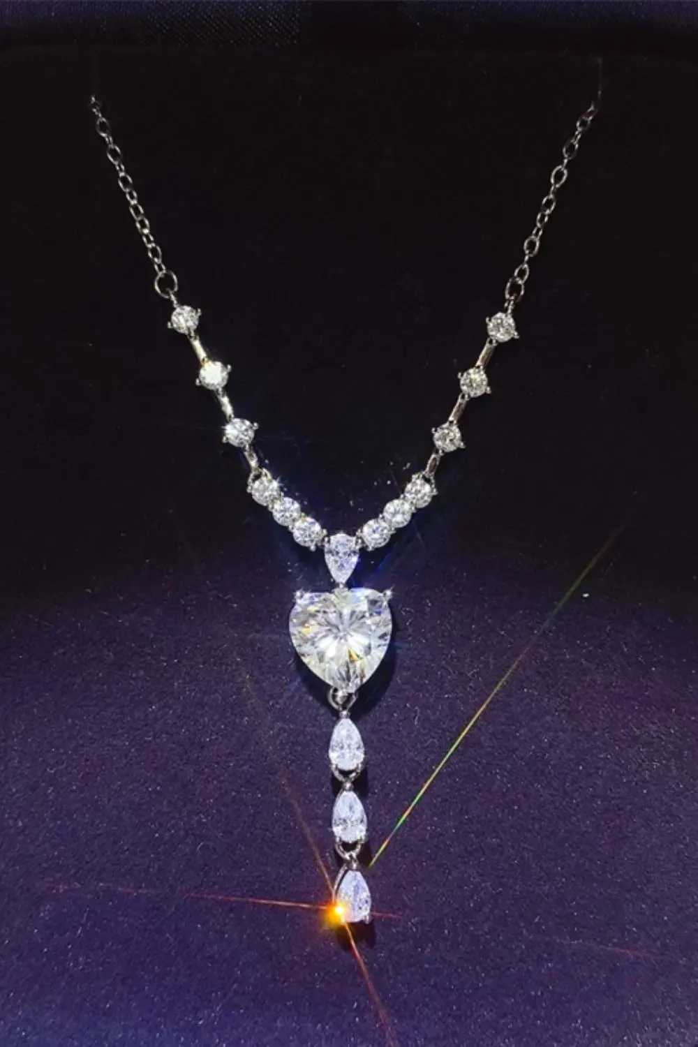 3 Carat Moissanite 925 Sterling Silver Drop Necklace sold by Gigi Laurent