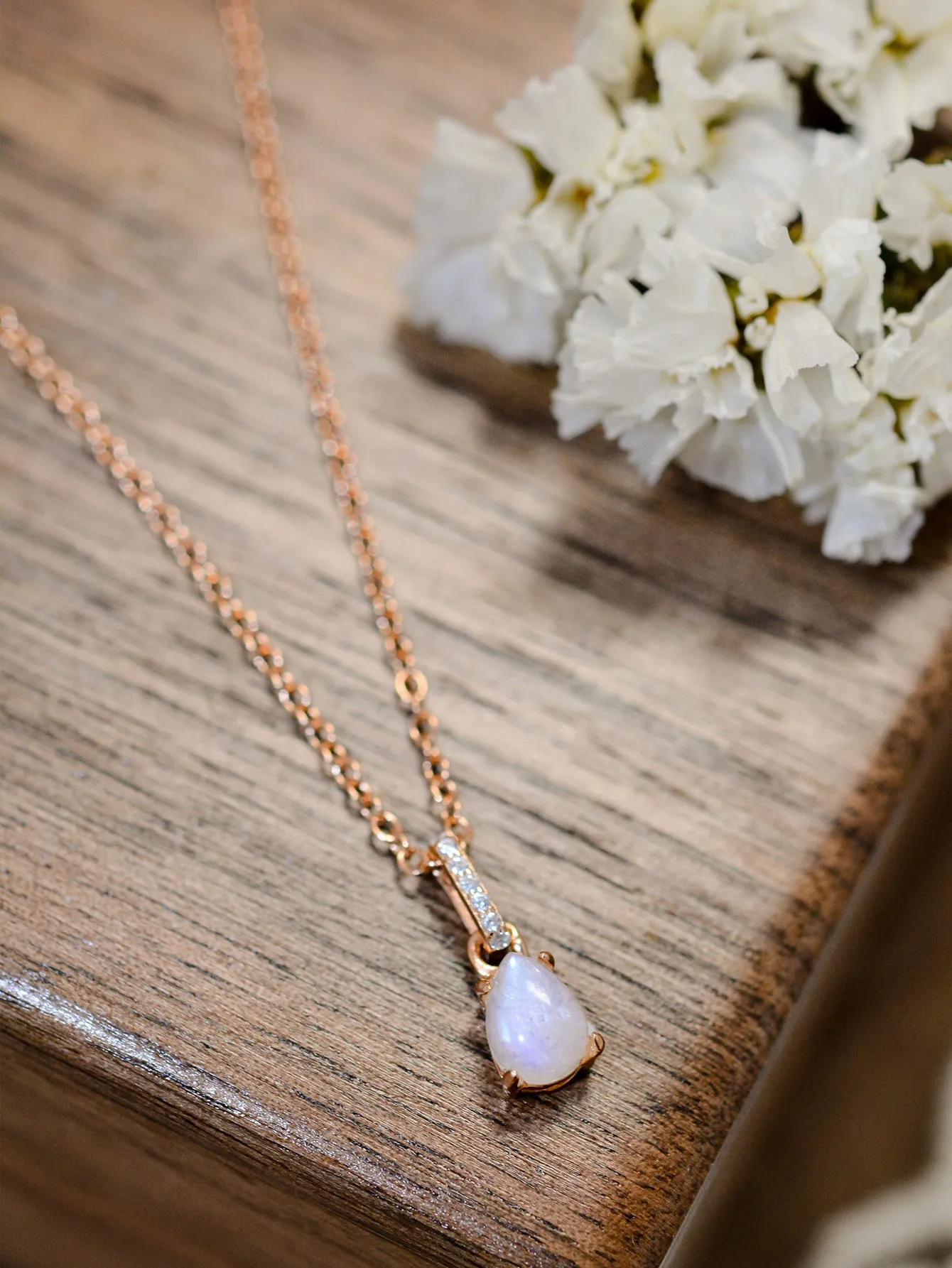 Moonstone Teardrop Pendant Necklace sold by Gigi Laurent