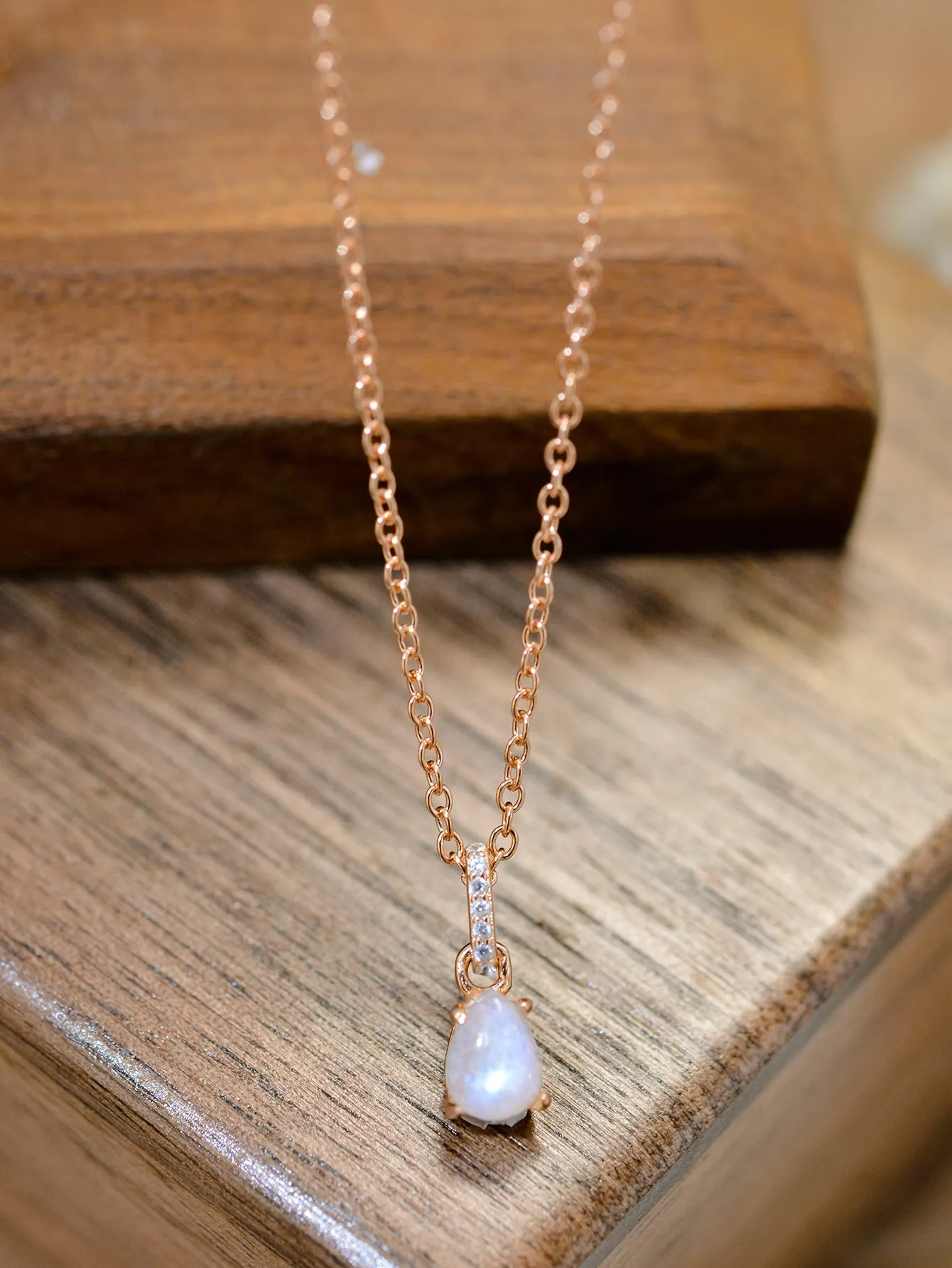 Moonstone Teardrop Pendant Necklace sold by Gigi Laurent product image thumbnail 3