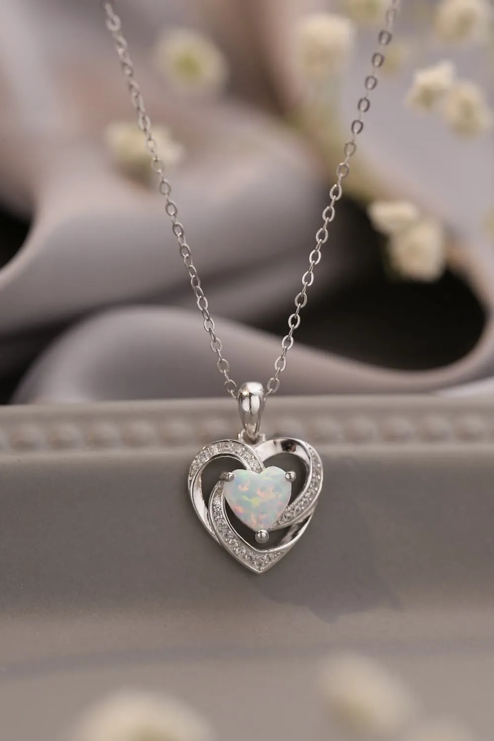 Opal Heart Pendant Necklace sold by Gigi Laurent product image thumbnail 3