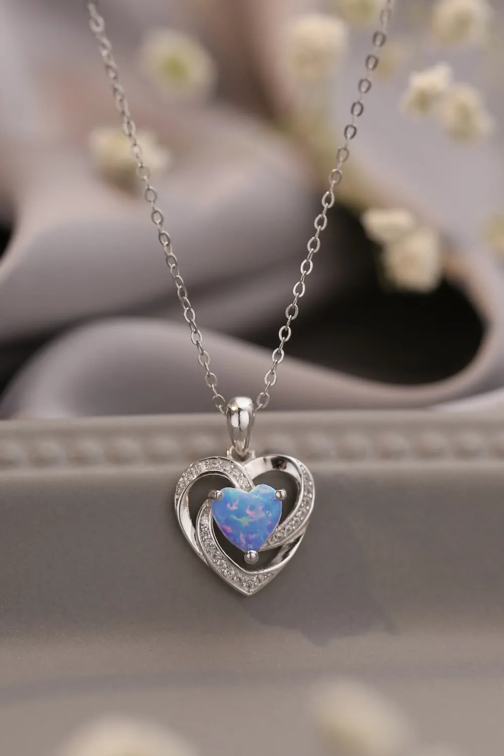 Opal Heart Pendant Necklace sold by Gigi Laurent product image thumbnail 5