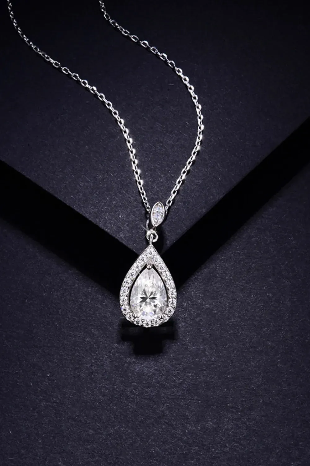 1.5 Carat Moissanite 925 Sterling Silver Teardrop Necklace sold by Gigi Laurent product image thumbnail 3