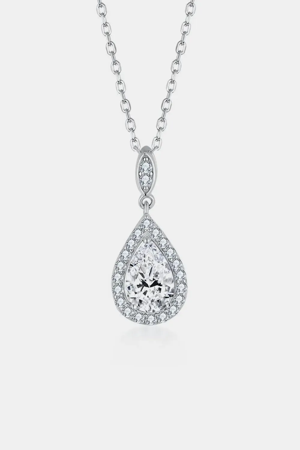 1.5 Carat Moissanite 925 Sterling Silver Teardrop Necklace sold by Gigi Laurent product image thumbnail 5