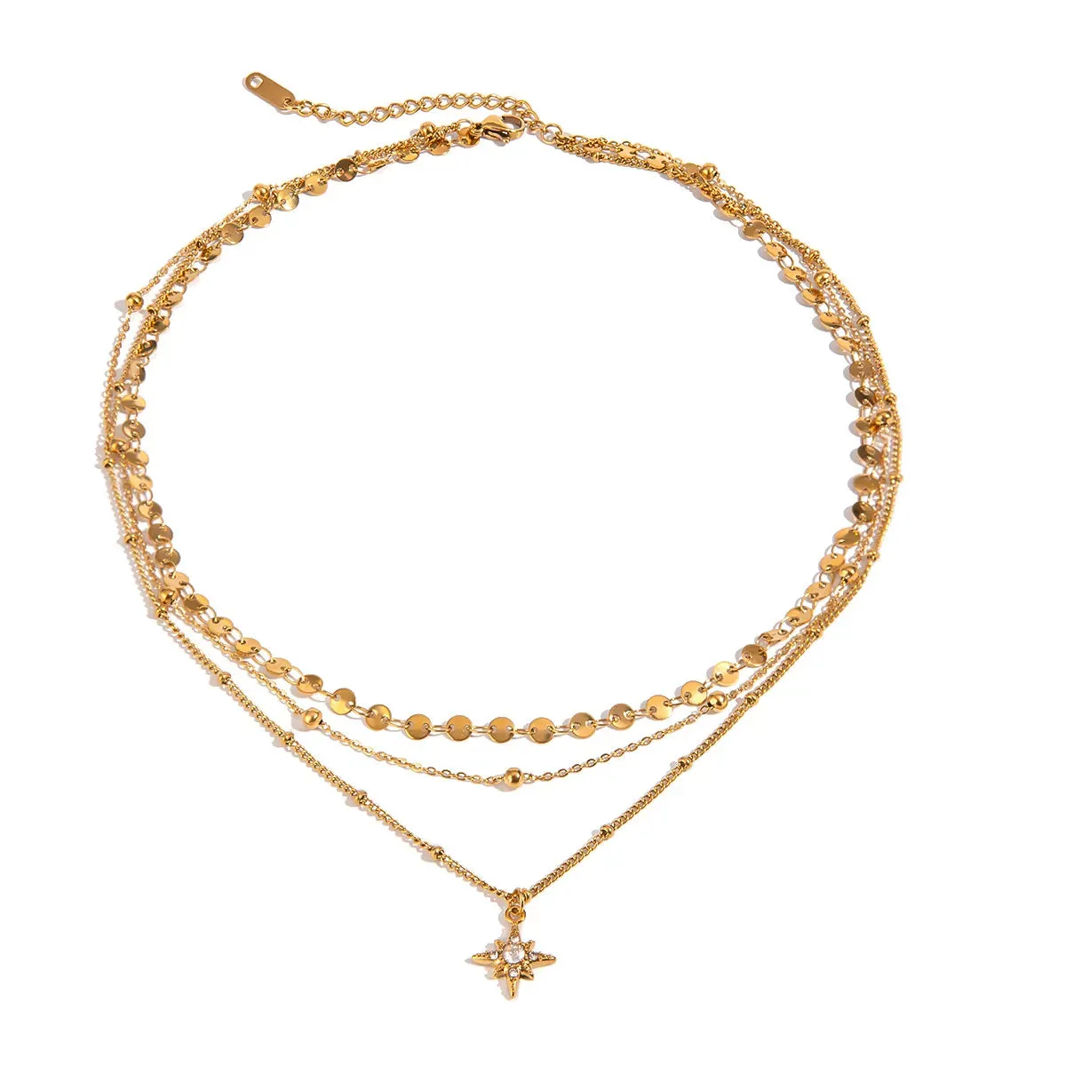 18K Gold-Plated Layered Star Pendant Necklace sold by Gigi Laurent product image thumbnail 5