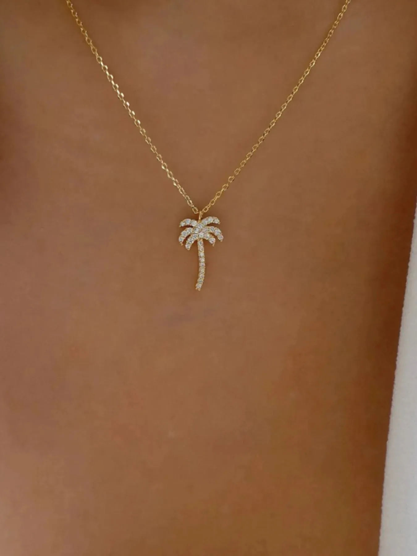 Zircon Palm Tree Pendant Necklace sold by Gigi Laurent