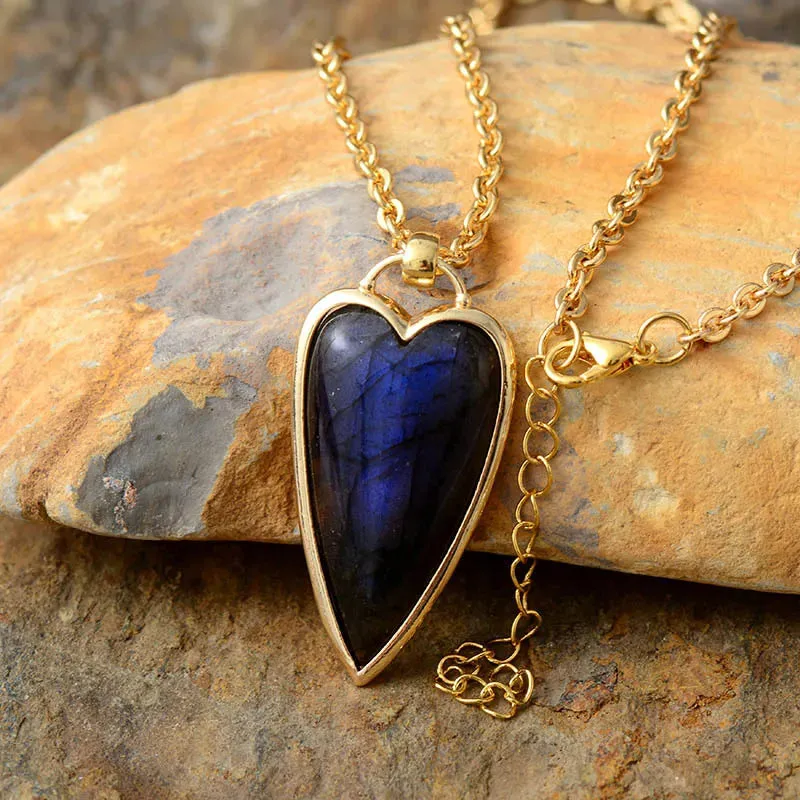 Copper Labradorite Heart Shape Necklace sold by Gigi Laurent product image thumbnail 4