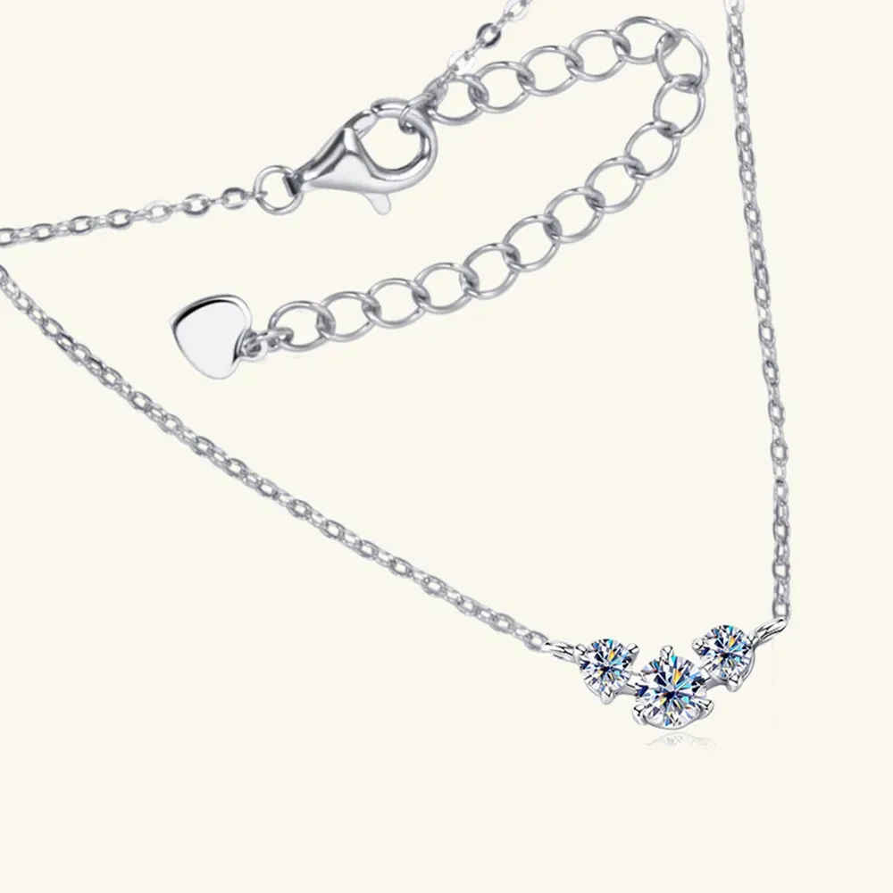 925 Sterling Silver Inlaid Moissanite Necklace sold by Gigi Laurent product image thumbnail 5