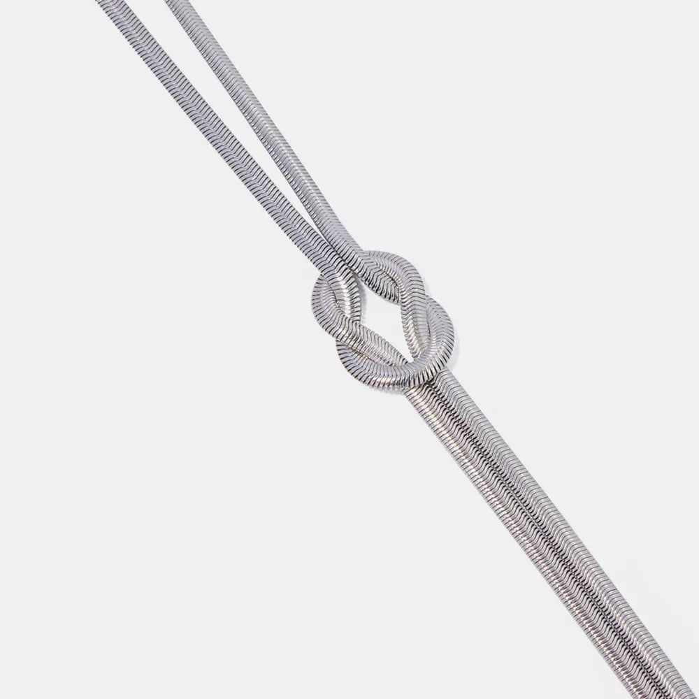 Double Layered Knot Herringbone Choker Necklace sold by Gigi Laurent product image thumbnail 5