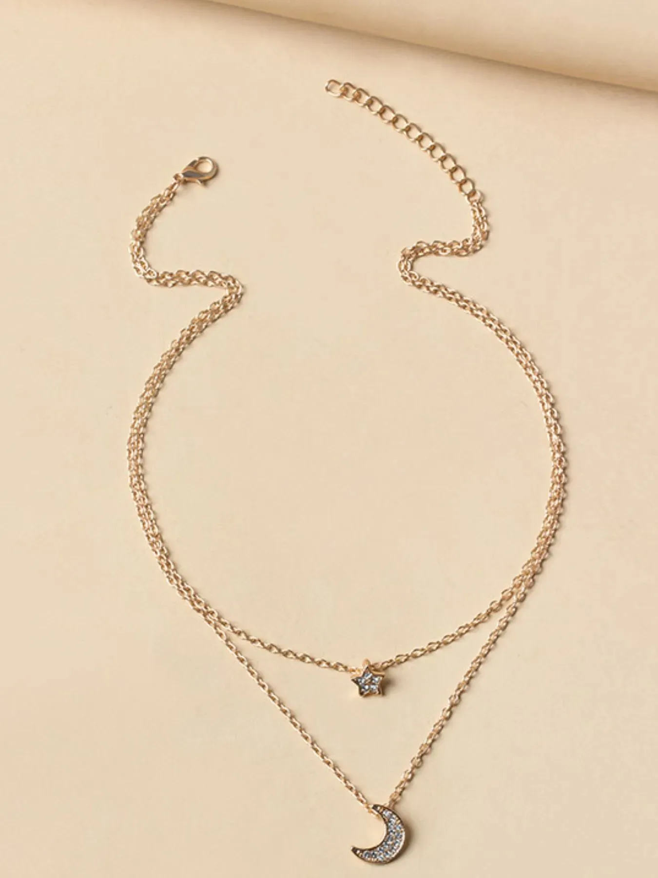 Double Layered Star and Moon Pendant Necklace sold by Gigi Laurent product image thumbnail 4