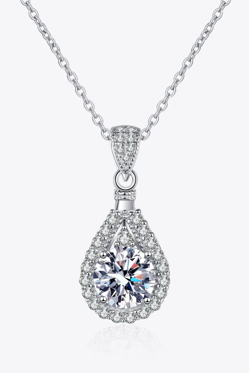 2 Carat Moissanite Teardrop Pendant 925 Sterling Silver Necklace sold by Gigi Laurent product image thumbnail 2
