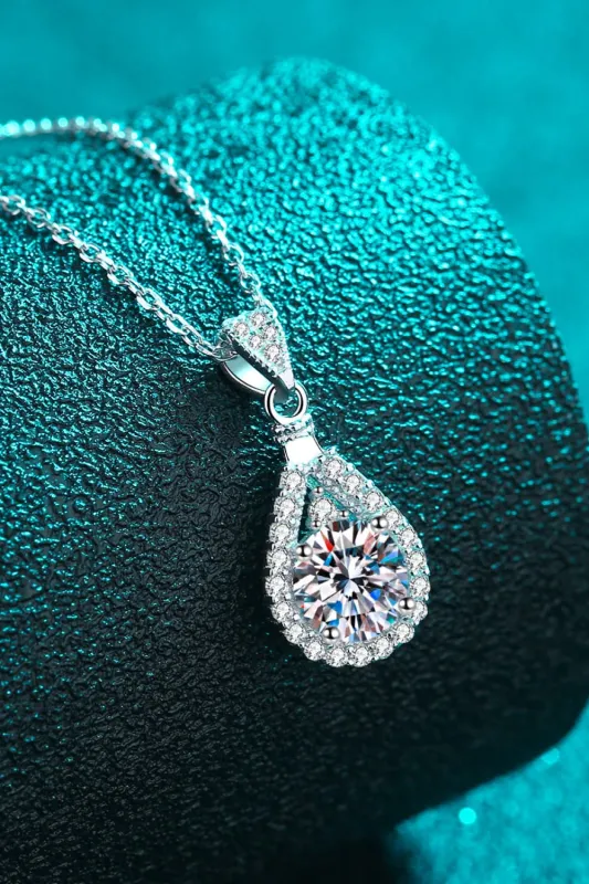 2 Carat Moissanite Teardrop Pendant 925 Sterling Silver Necklace sold by Gigi Laurent