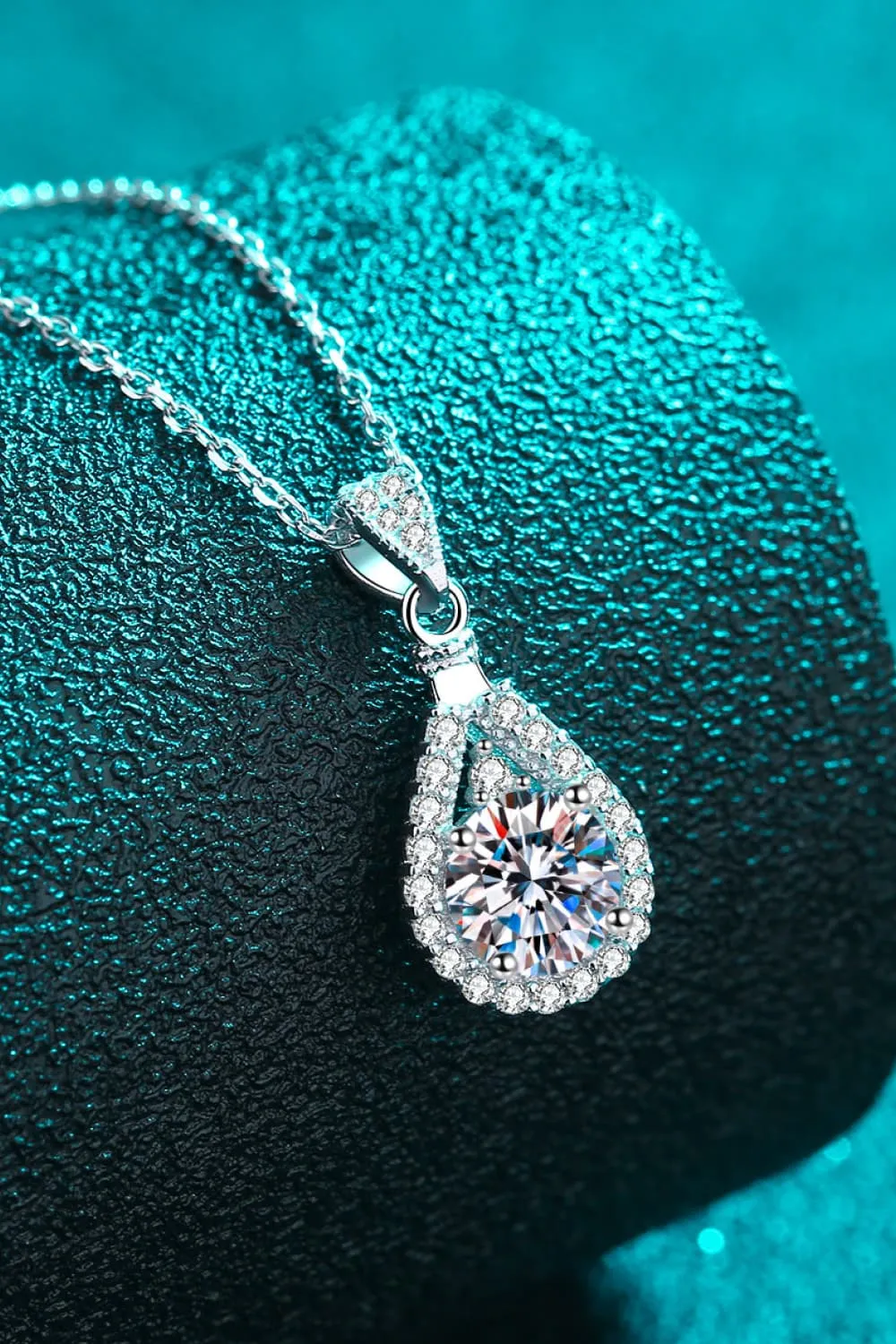 2 Carat Moissanite Teardrop Pendant 925 Sterling Silver Necklace sold by Gigi Laurent