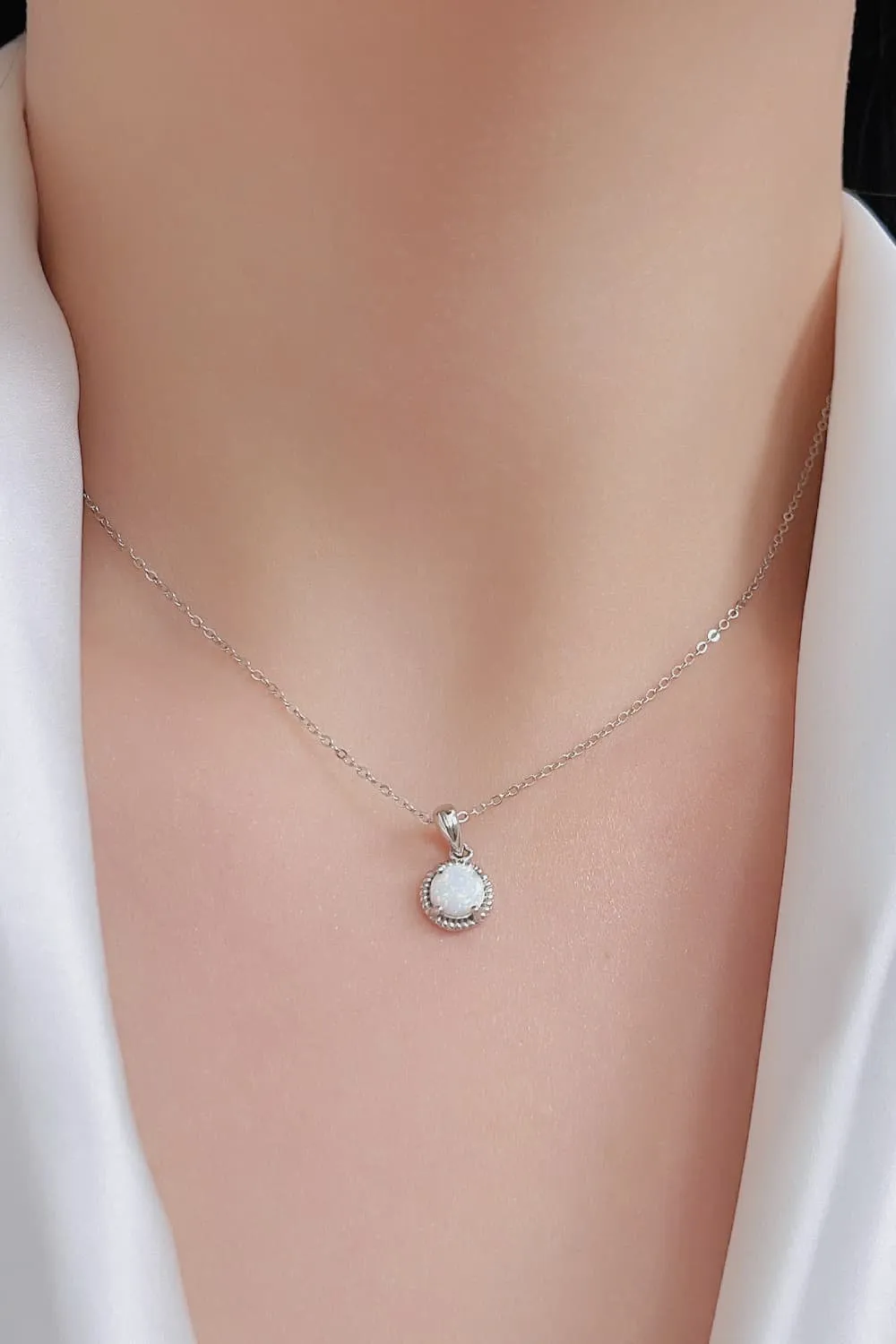 Opal Round Pendant Chain Necklace sold by Gigi Laurent product image thumbnail 2