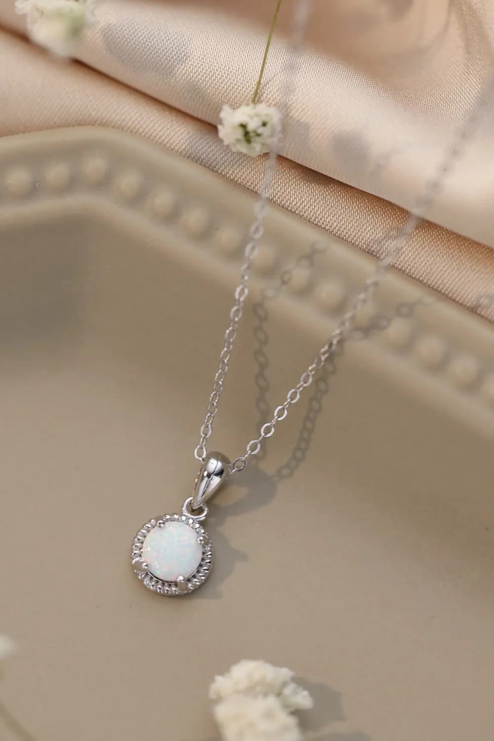 Opal Round Pendant Chain Necklace sold by Gigi Laurent product image thumbnail 3