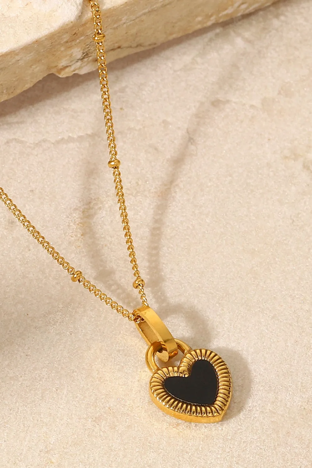 Contrast Heart Pendant Necklace sold by Gigi Laurent product image thumbnail 4