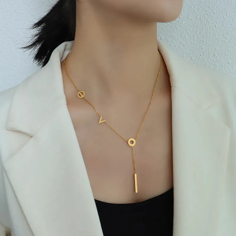 Titanium Steel Letter Necklace sold by Gigi Laurent