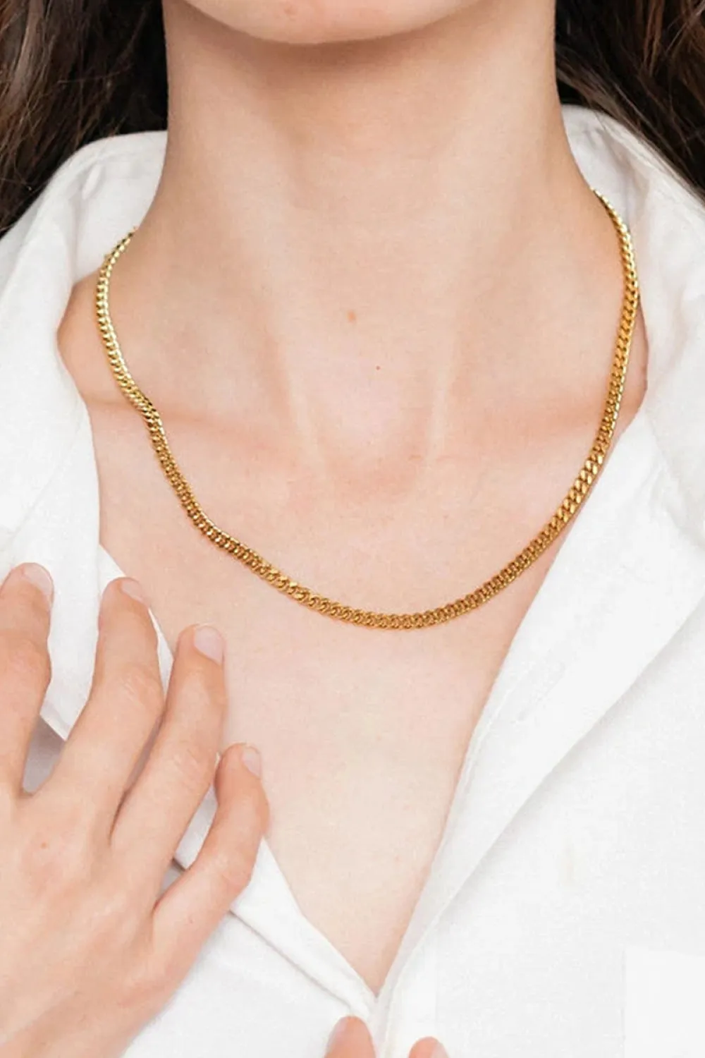 18K Gold Plated Curb Chain Necklace sold by Gigi Laurent