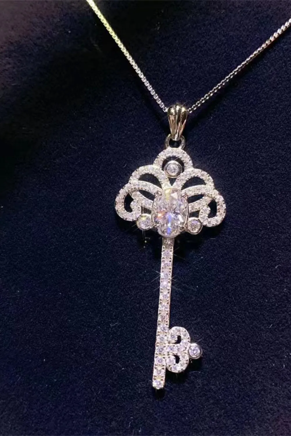 1 Carat Moissanite Key Pendant Necklace sold by Gigi Laurent