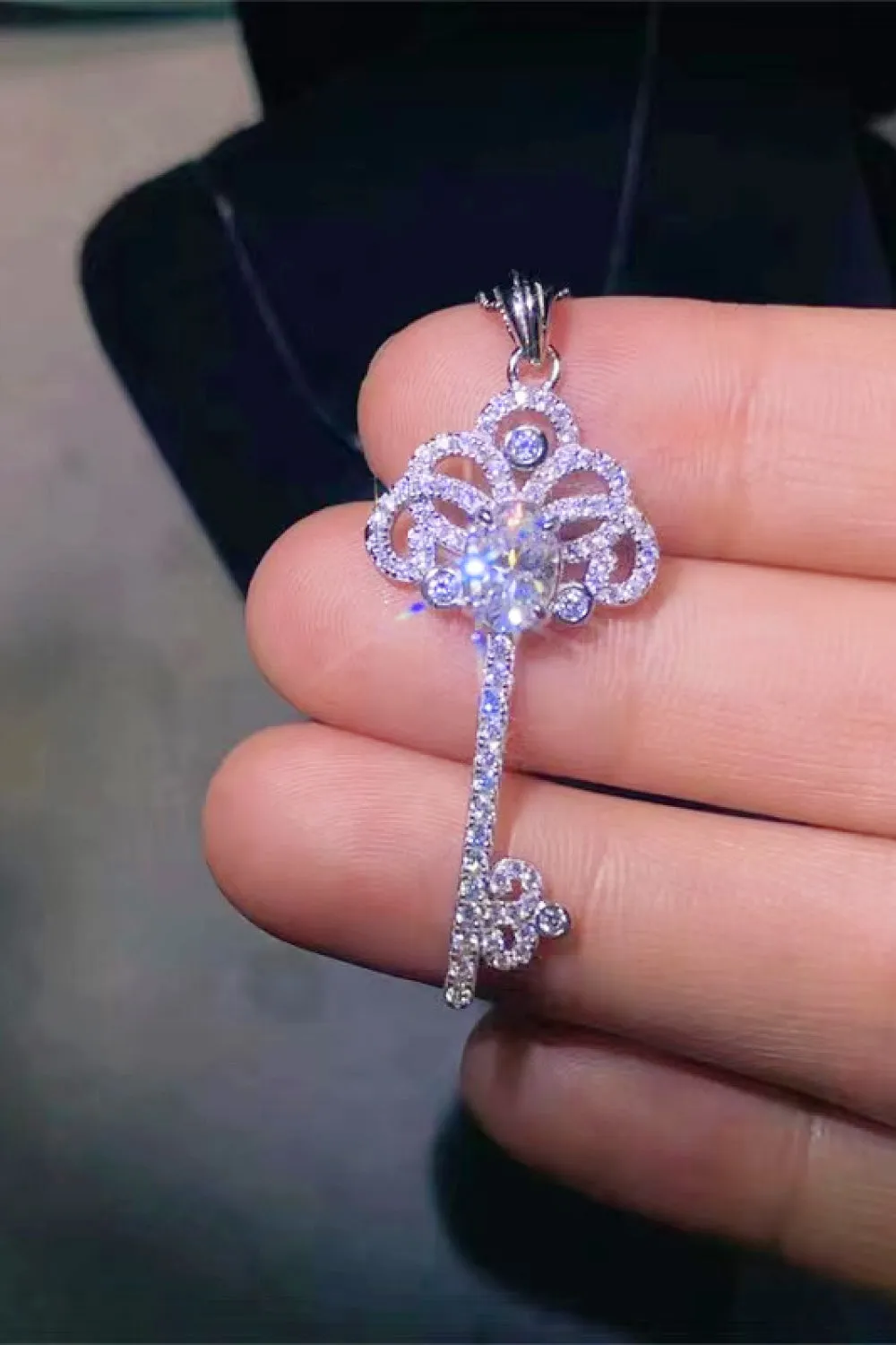 1 Carat Moissanite Key Pendant Necklace sold by Gigi Laurent product image thumbnail 4