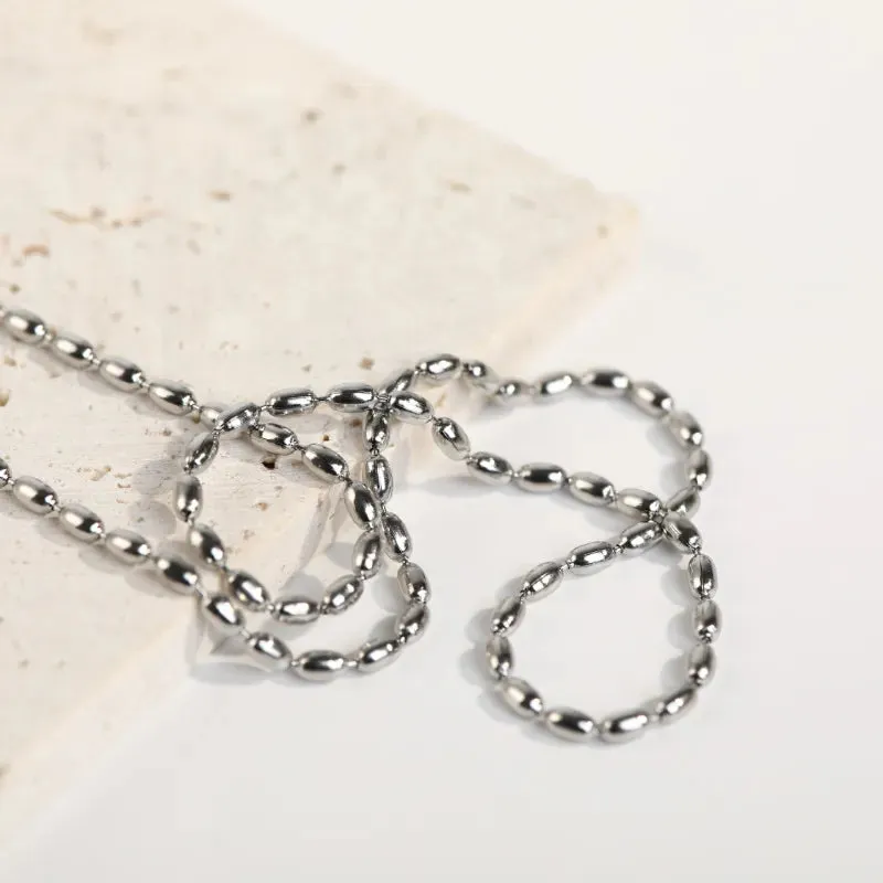 Titanium Steel Beaded Necklace sold by Gigi Laurent product image thumbnail 5