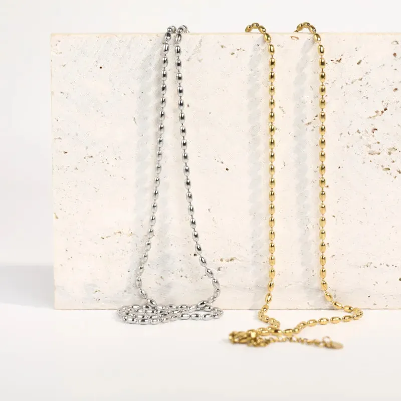 Titanium Steel Beaded Necklace sold by Gigi Laurent product image thumbnail 3