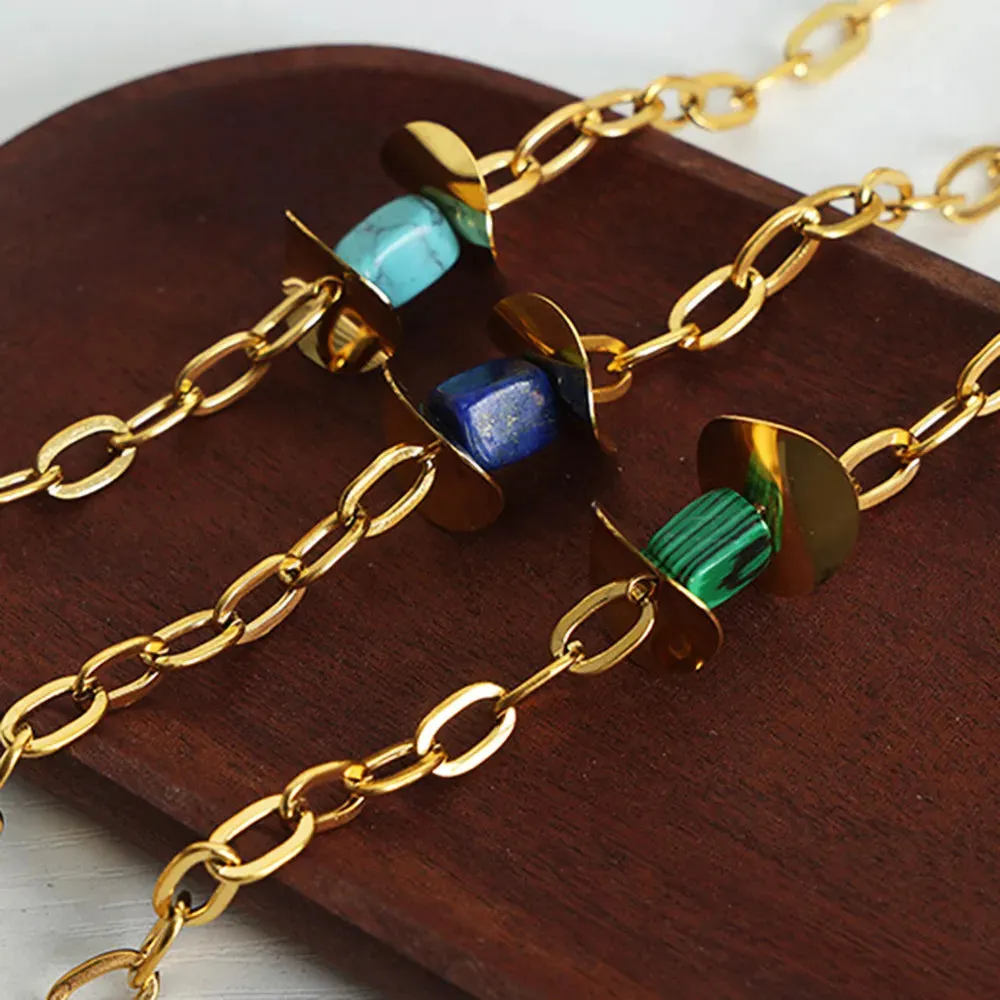 Natural Stone Pendant Titanium Steel Necklace sold by Gigi Laurent product image thumbnail 5