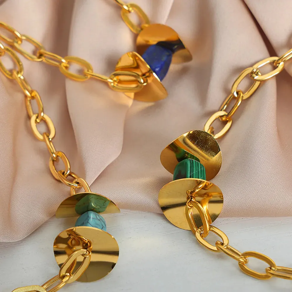 Natural Stone Pendant Titanium Steel Necklace sold by Gigi Laurent product image thumbnail 3