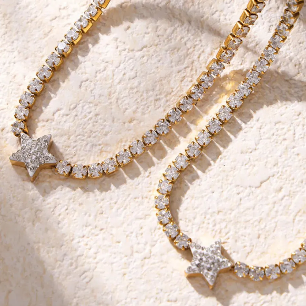 Titanium Steel Zircon Star Necklace sold by Gigi Laurent product image thumbnail 5